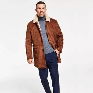 Ralph Lauren Brown Suede Coat with Cream Collar